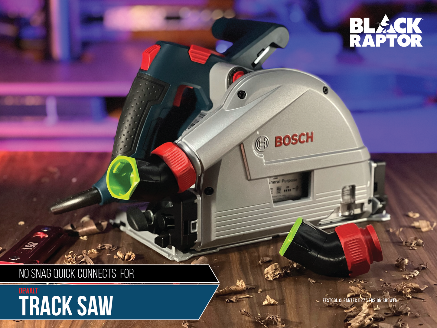 No Hose Snag and Quick Connect Dust Port for Bosch Track Saws