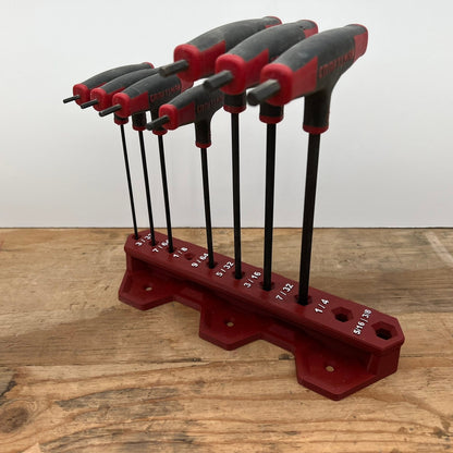 Anti-Tip and Easy Insert T-Handle Hex Key Holder Imperial / Freedom Units and Metric Available